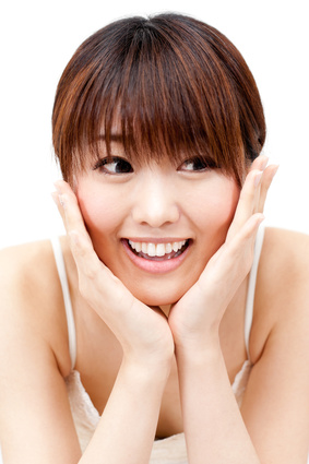 beautiful asian woman smiling