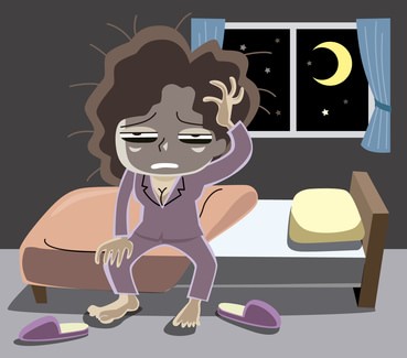 寝れない女性のイラスト