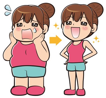 痩せた女性のイラスト