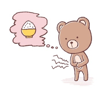お腹が減ったクマのイラスト