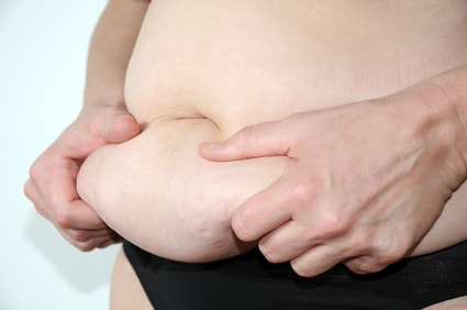 贅肉を両手でつかむ