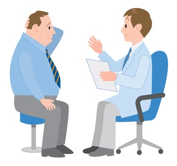 医師の指導を受けているメタボ男性