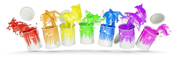 色々な色のペンキ