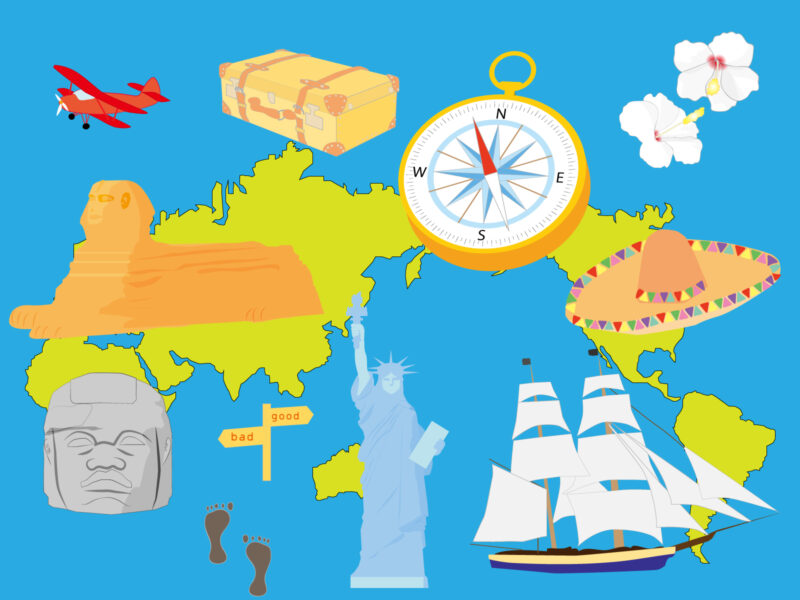 世界地図のイラスト