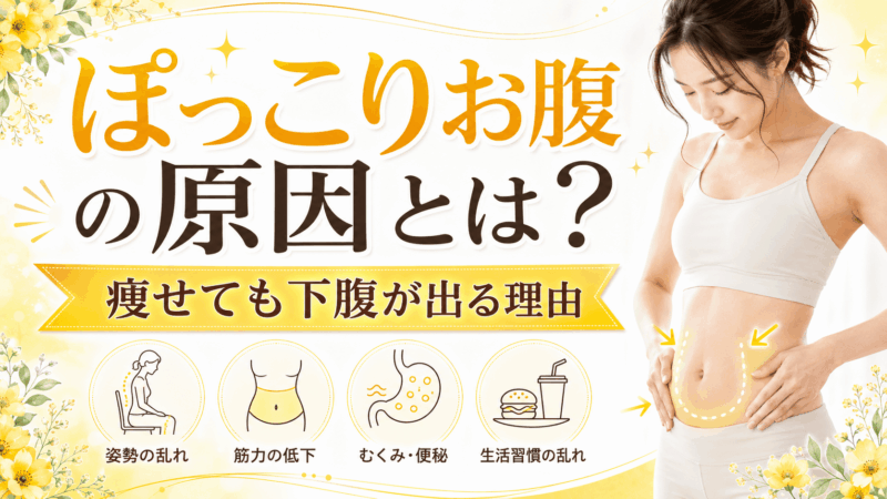 ぽっこりお腹の原因のアイキャッチ画像