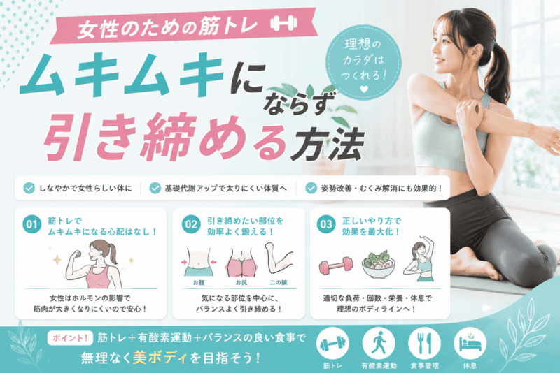 女性の筋トレのアイキャッチ画像